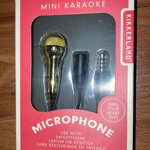 NWT MINI GOLD MICROPHONE stocking stuffer karaoke 🎤